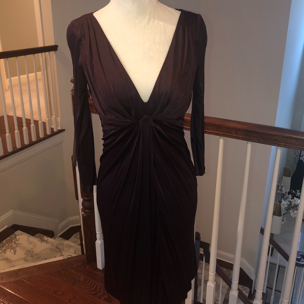 Beautifully fitted, plunging cocktail dress